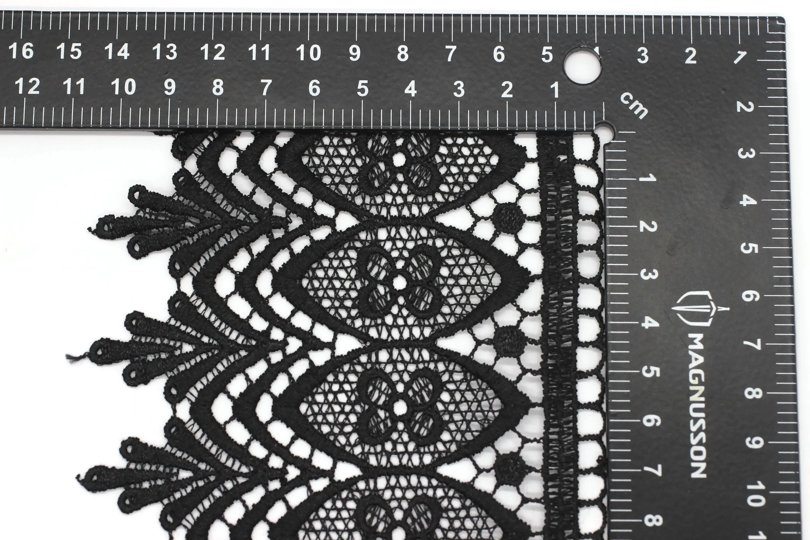 104mm 8 Meters Black Bridal Guipure Lace Trim | 4.11 Inches Wide Lace Trim | Geometric Bridal Lace | French Guipure | Guipure Lace Fabric
