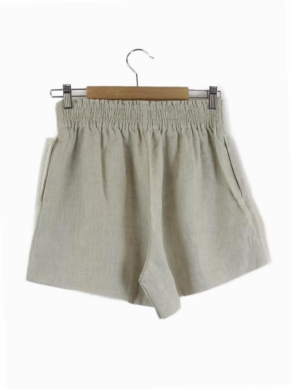 Amelius 'Ada' Beige Linen Shorts M | BNWT