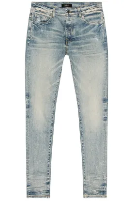 Amiri Stack Skinny Jeans in Clay Indigo