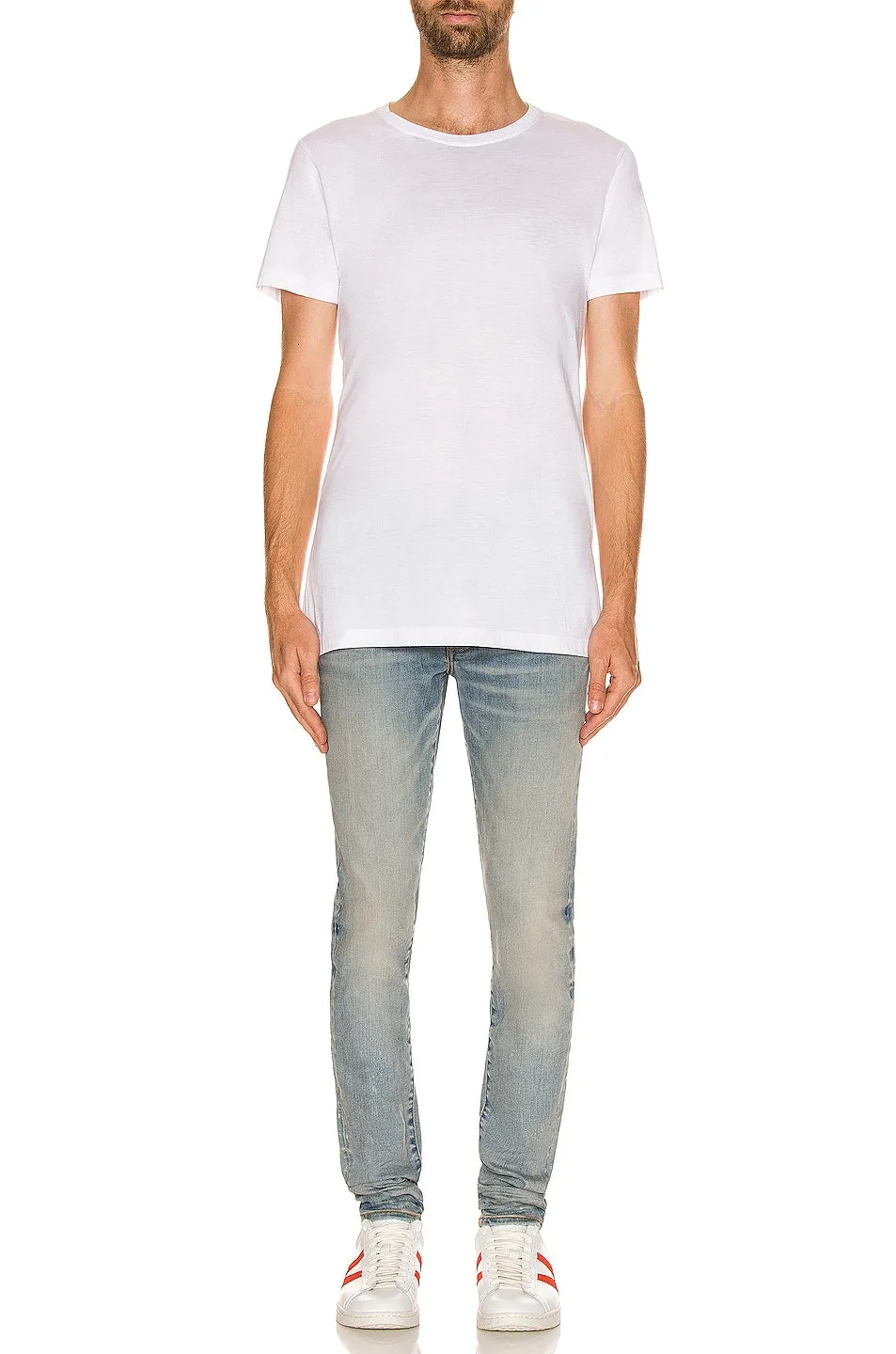 Amiri Stack Skinny Jeans in Clay Indigo