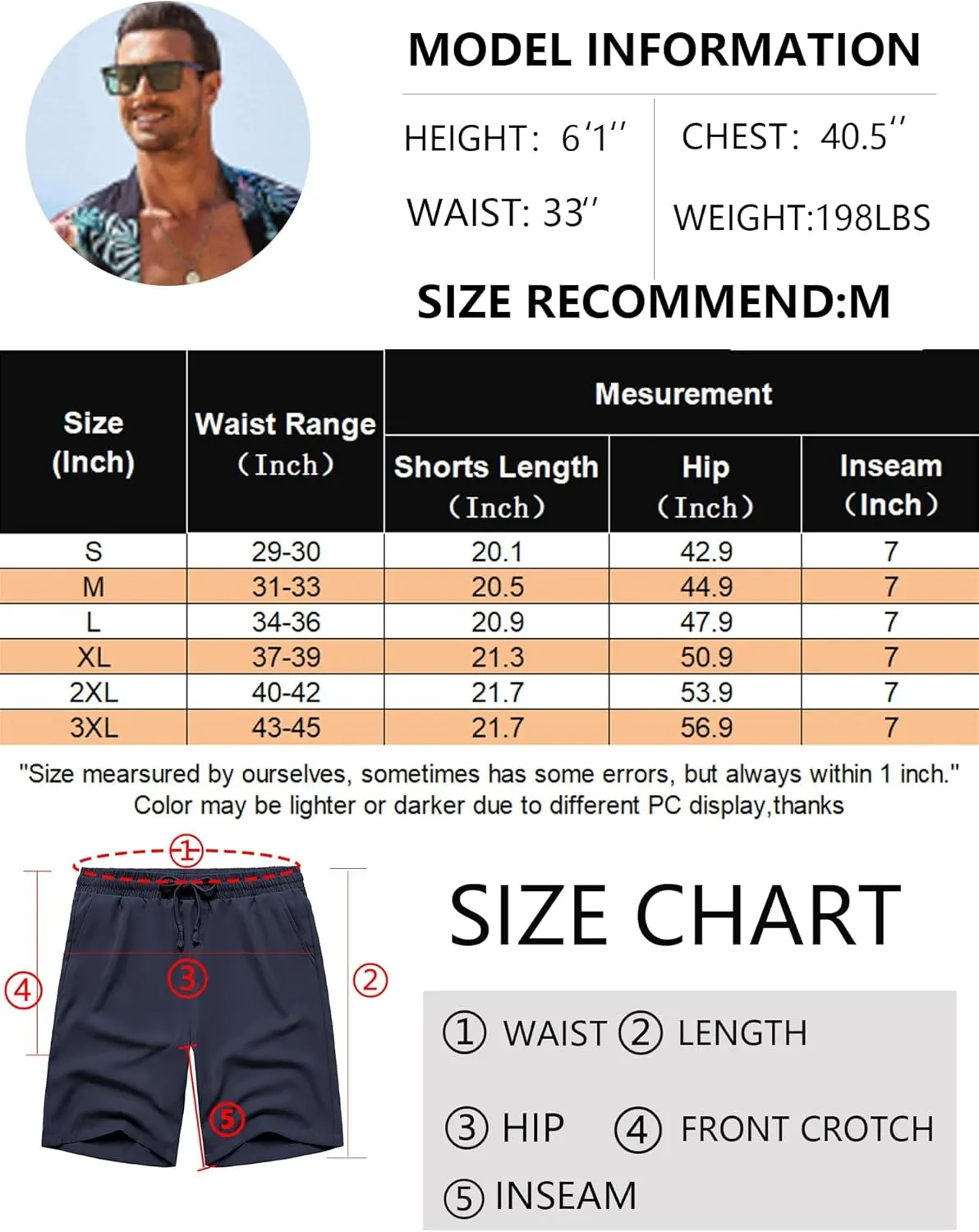 COOFANDY Men's Casual Drawstring Shorts Lightweight Elastic Waist Walking Shorts with Pockets