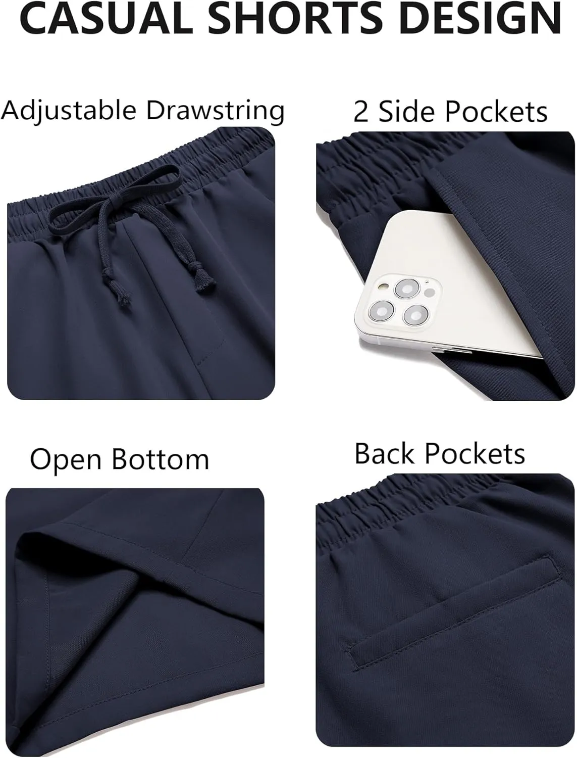 COOFANDY Men's Casual Drawstring Shorts Lightweight Elastic Waist Walking Shorts with Pockets