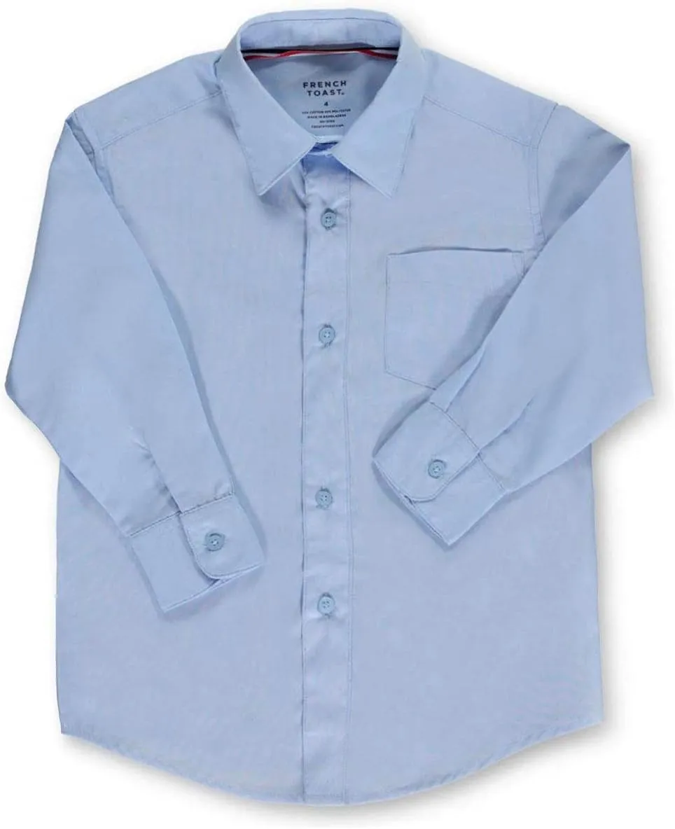 French Toast Boys' Expandable Collar Button Down Dress Shirt with Long Sleeves (Standard & Husky)