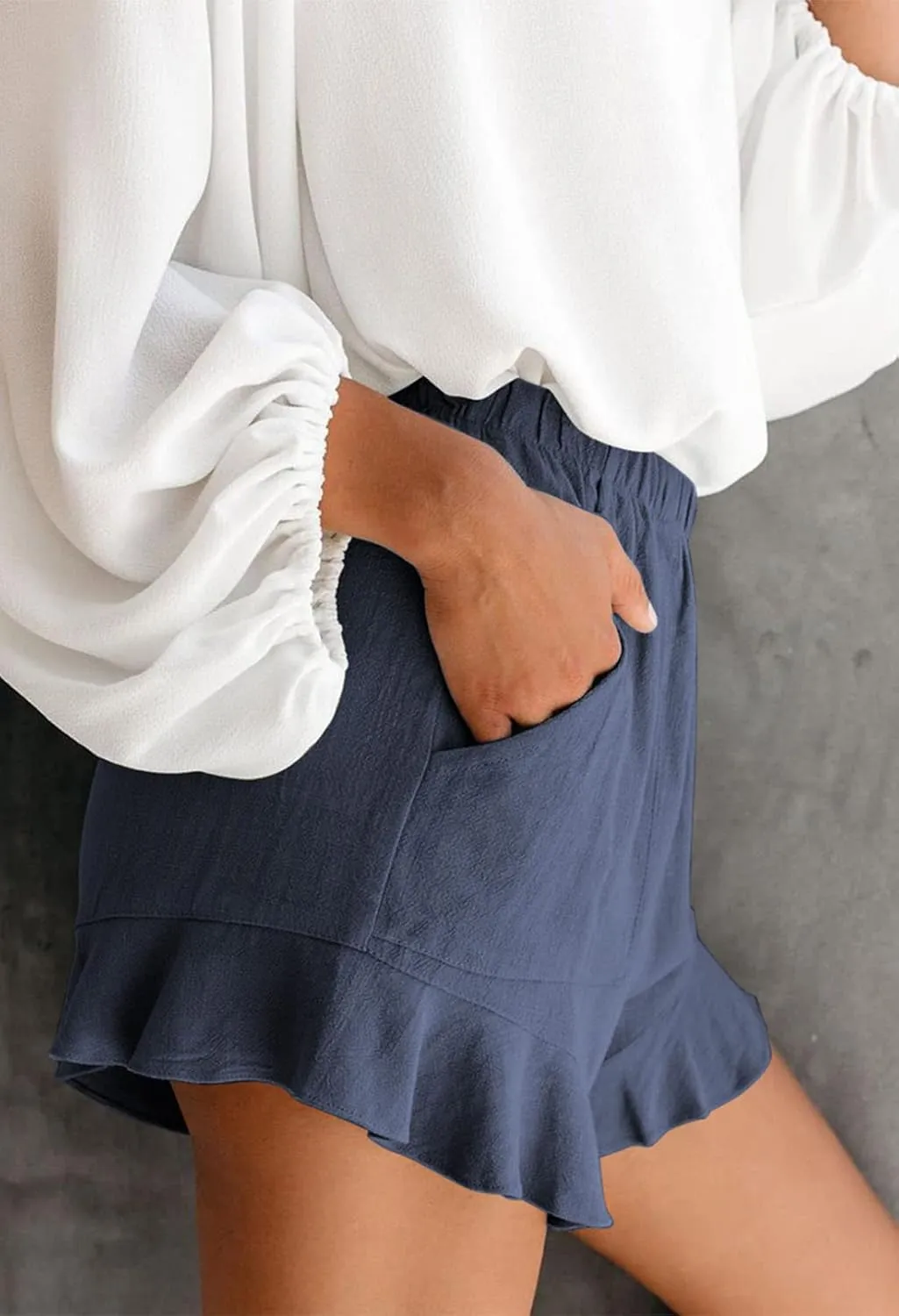 HUUSA Women's Casual Loose Summer Beach Shorts Comfy High Waist Loungwear Athletic Shorts with Pockets