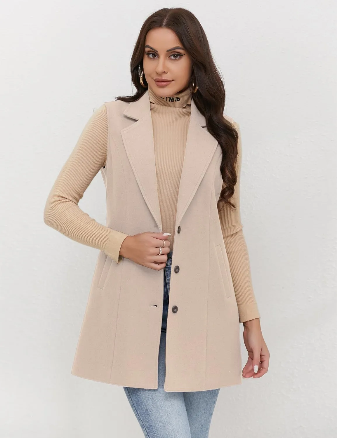 IDEALSANXUN Plaid Vest for Women Fall Winter Sleeveless Blazer Jackets