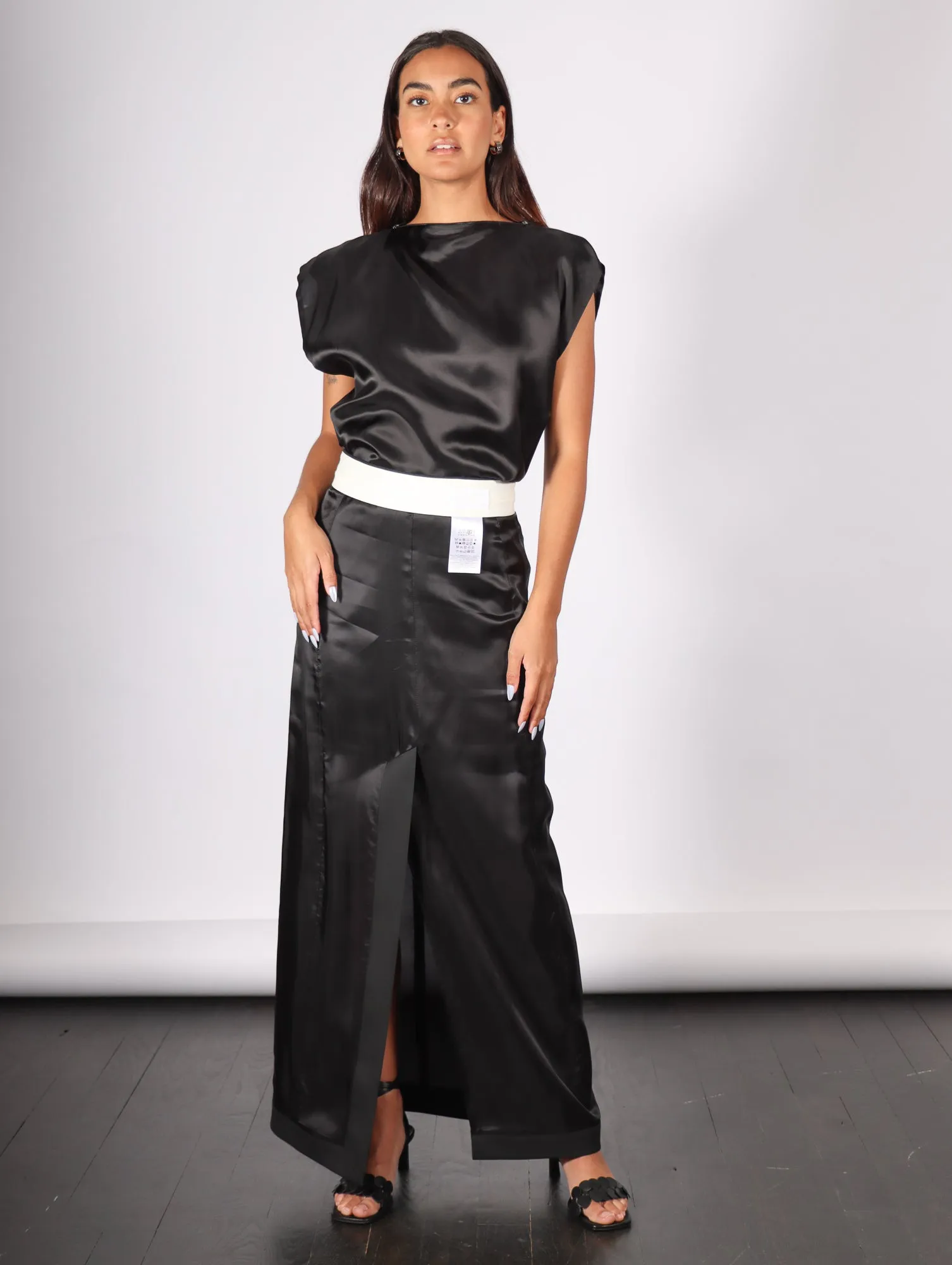 Long Skirt in Black by MM6 Maison Margiela