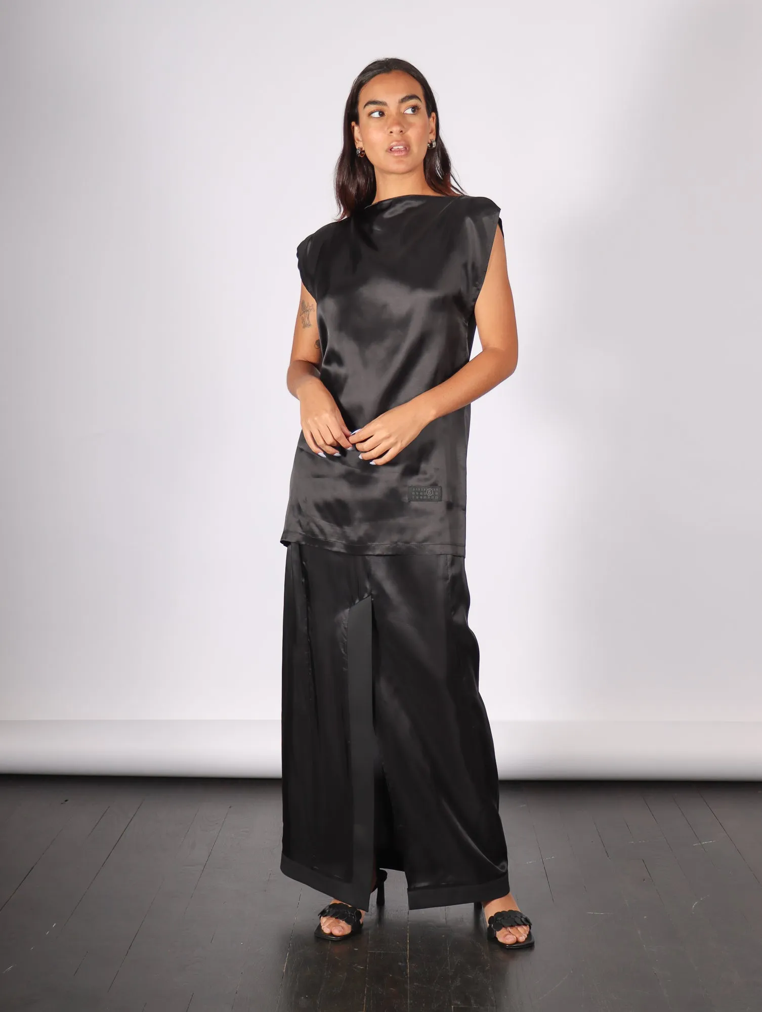 Long Skirt in Black by MM6 Maison Margiela