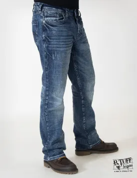Mens Medium Wash Cotton Blend Jeans Overdrive