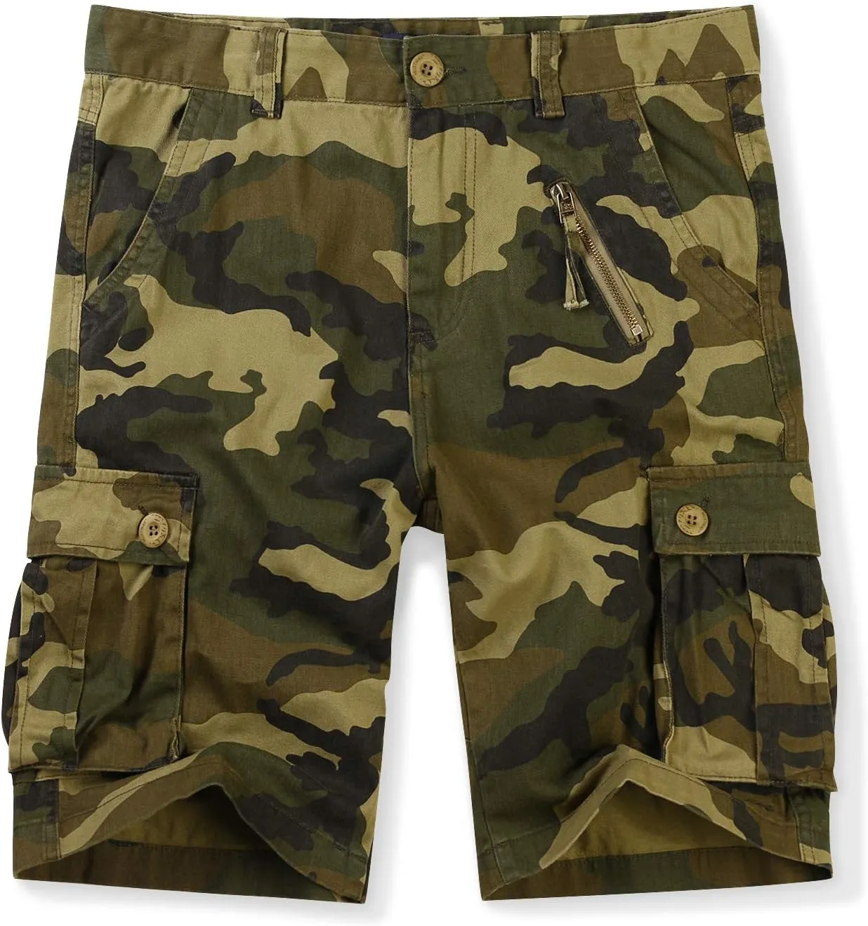OCHENTA Men's Camo Cargo Shorts with 6 Pockets Casual Military Work Shorts