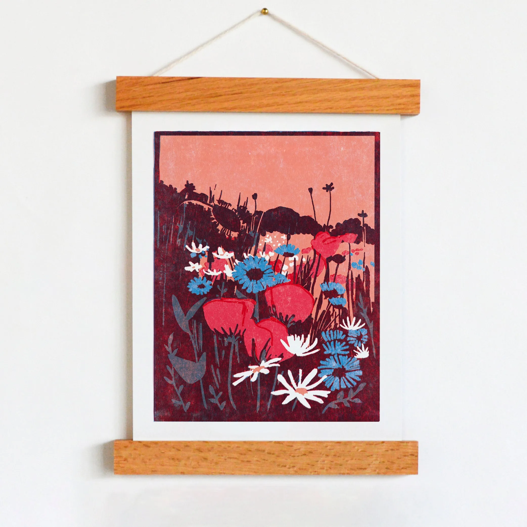 Poppies and Chicory Art Print
