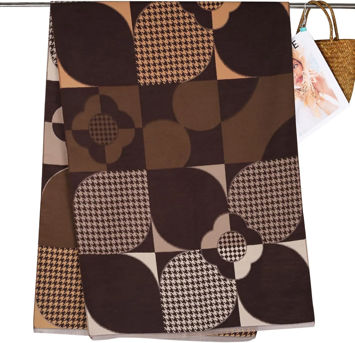 Relang Scarfs for Women Pashmina Silky Shawl Wrap for Evening Dressing Blanket Open Front Poncho Cape