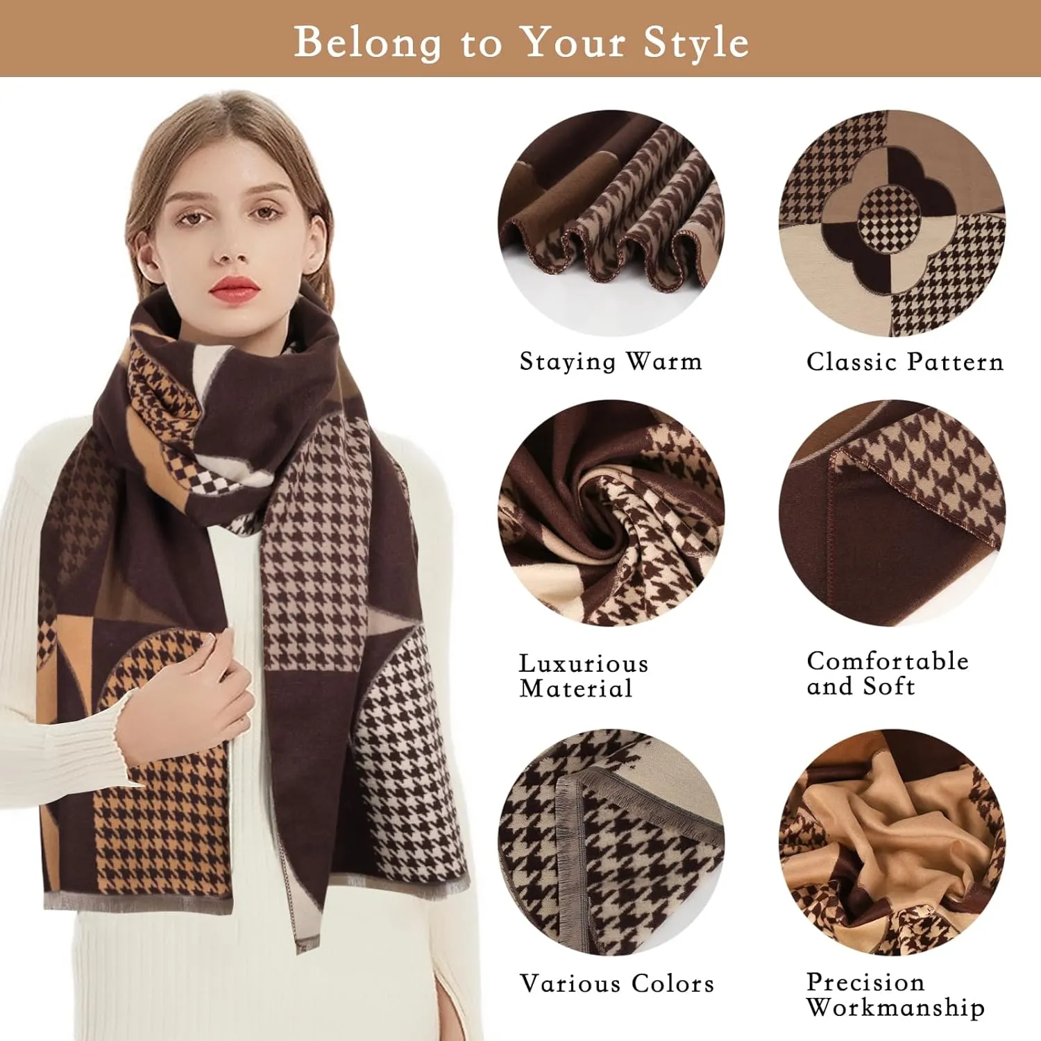 Relang Scarfs for Women Pashmina Silky Shawl Wrap for Evening Dressing Blanket Open Front Poncho Cape