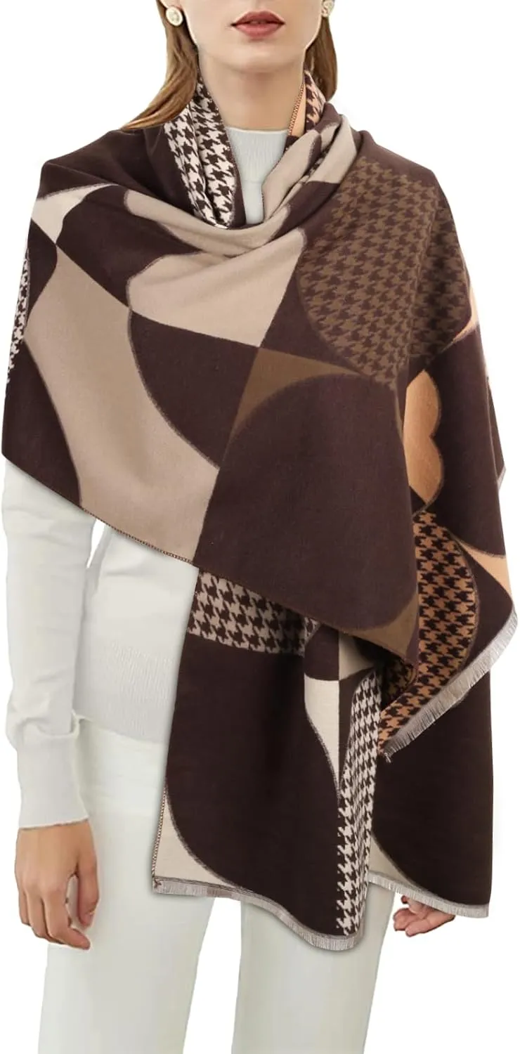 Relang Scarfs for Women Pashmina Silky Shawl Wrap for Evening Dressing Blanket Open Front Poncho Cape