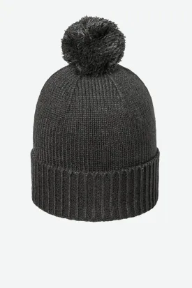 RIBBED CUFF POM BEANIE