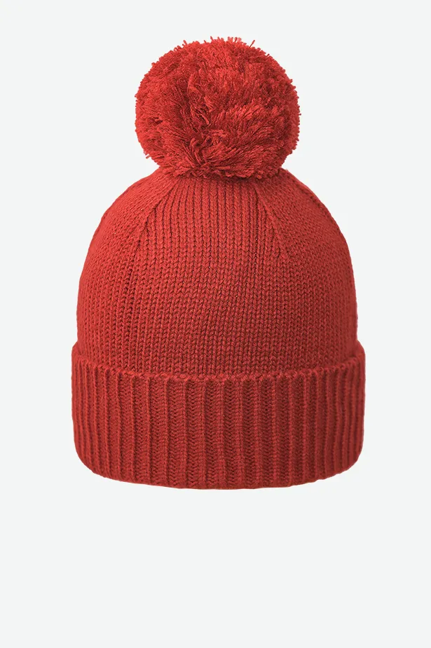 RIBBED CUFF POM BEANIE