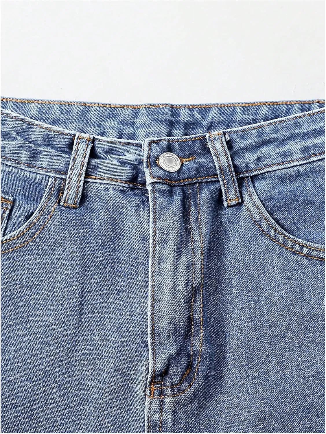 SHENHE Women's Summer Jean Shorts High Waisted Straight Leg Casual Vintage Denim Shorts