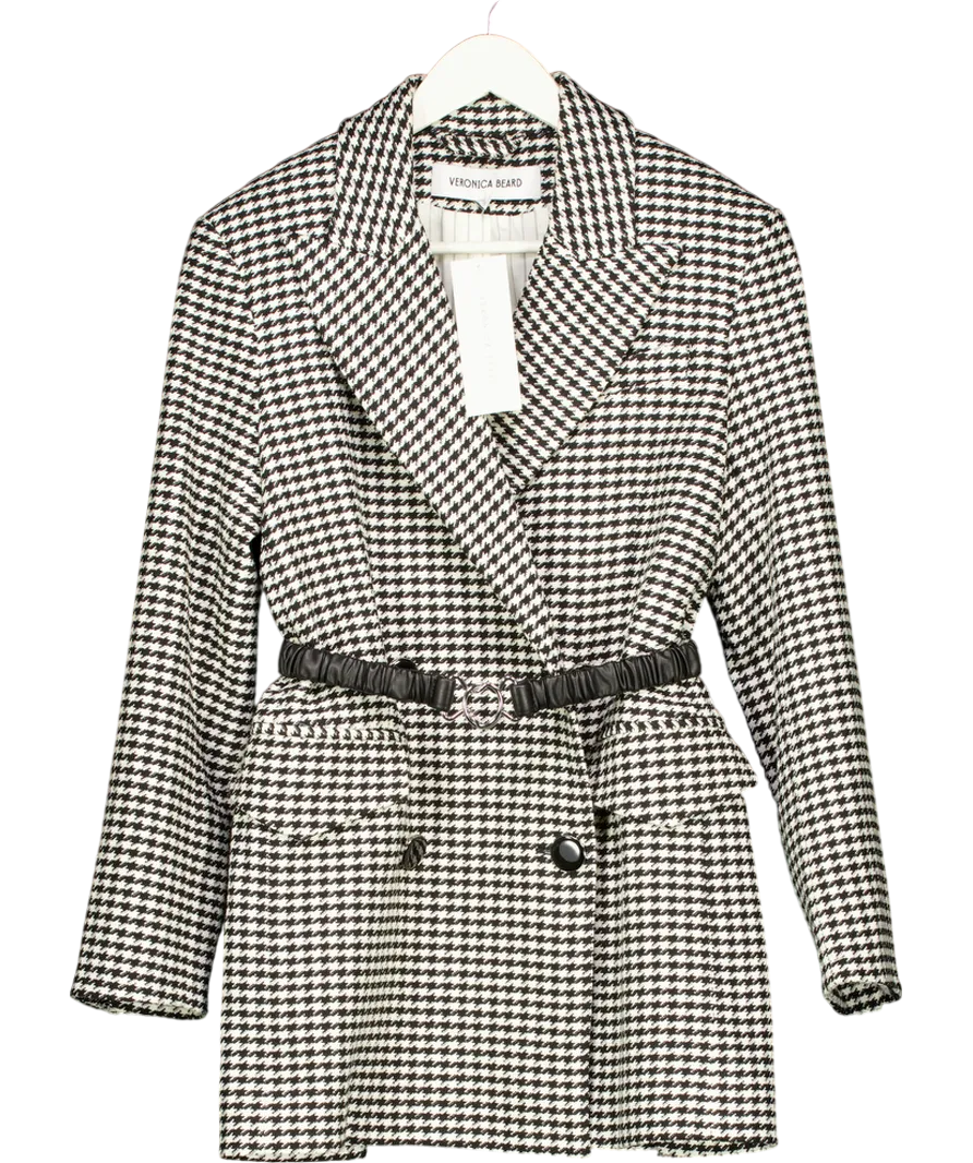 Veronica Beard Black Hutchinson Houndstooth Dickey Jacket UK XS