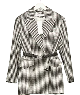 Veronica Beard Black Hutchinson Houndstooth Dickey Jacket UK XS