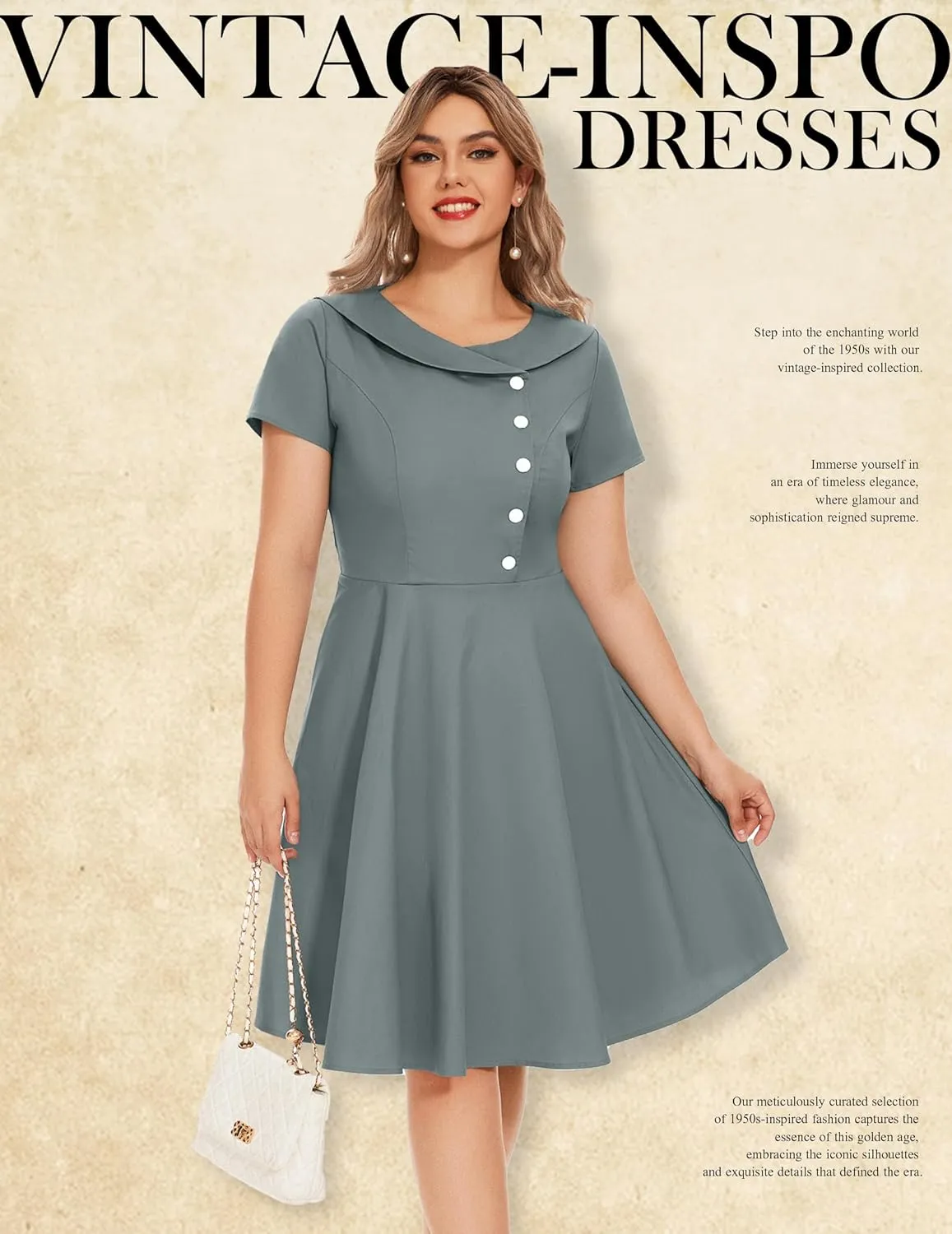 Wedtrend Women's 1950s Vintage Audrey Hepburn Style Cocktail Swing Dresses