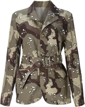 Women 2024 Fall Winter Oversized Camo Jean Blazer Jacket Long Sleeve Camouflage Denim Tops Fashion Trench Coats