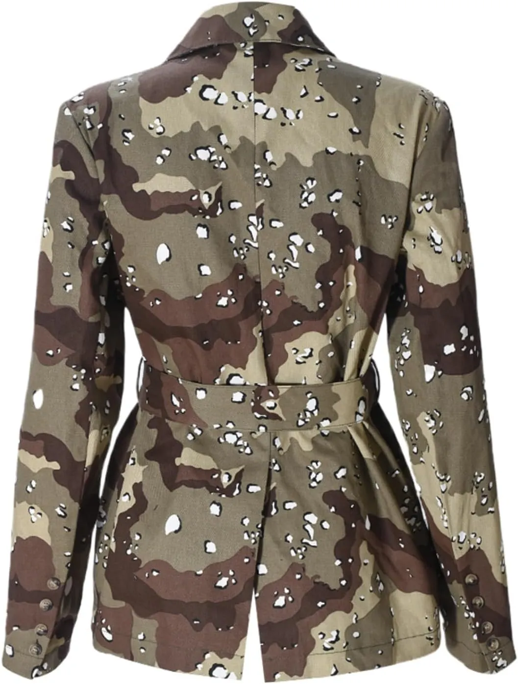 Women 2024 Fall Winter Oversized Camo Jean Blazer Jacket Long Sleeve Camouflage Denim Tops Fashion Trench Coats