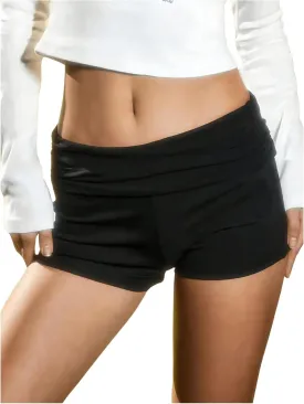 Women's Elastic Waist Skinny Mini Shorts Casual Low Rise Y2K Shorts Lounge