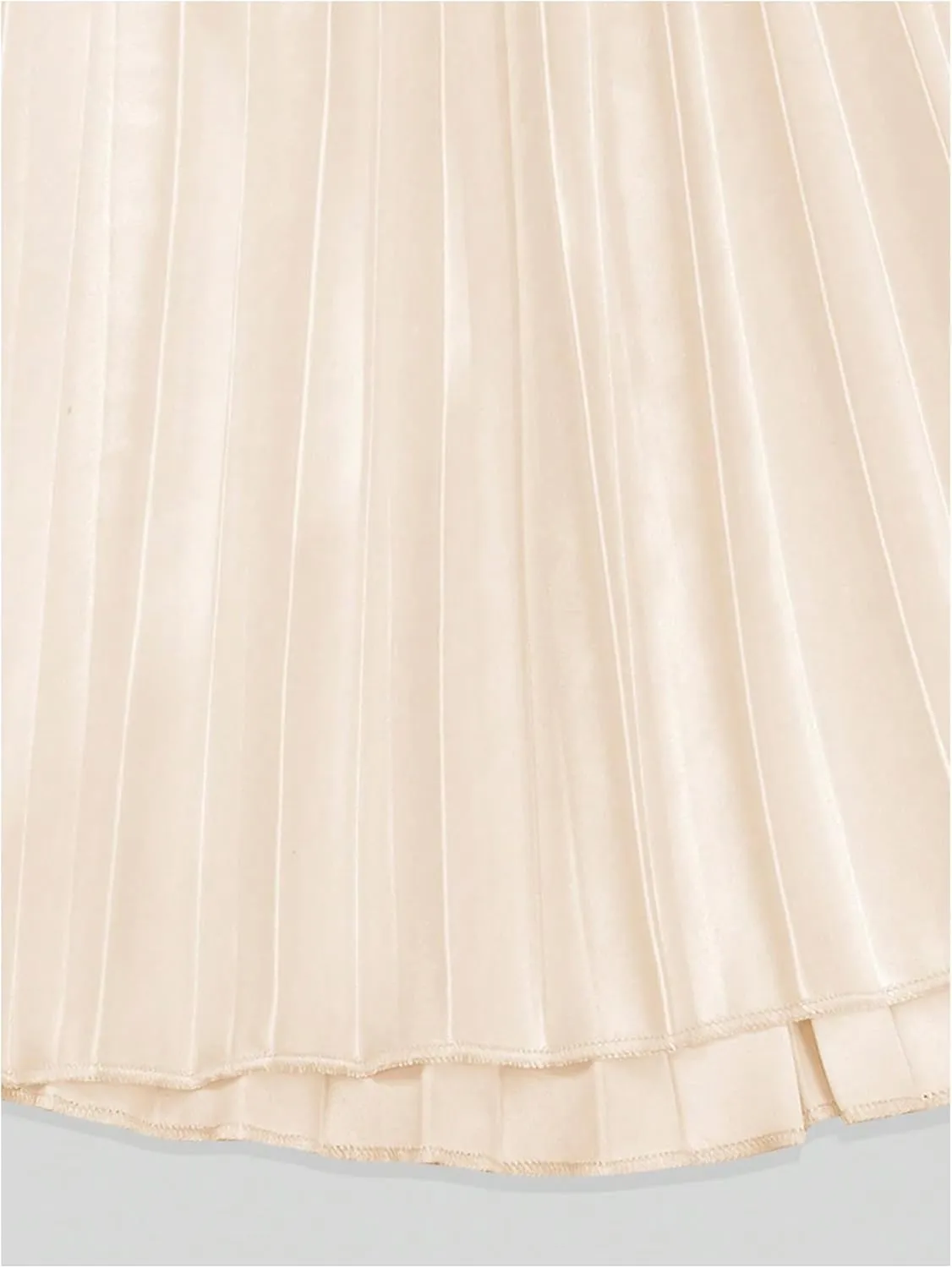 Women's Pleated A Line Midi Skirts Elastic Waist Flared Elegant Office Work Flowy Skirt